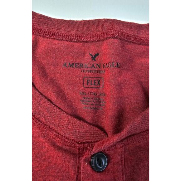 American Eagle flex sz XXL 3 button lived in henley red casual comfort soft - Picture 5 of 8